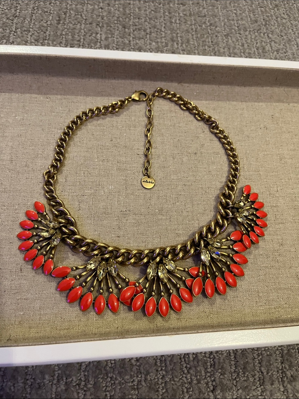 Vintage Stella & Dot Coral Cay Statement Necklace